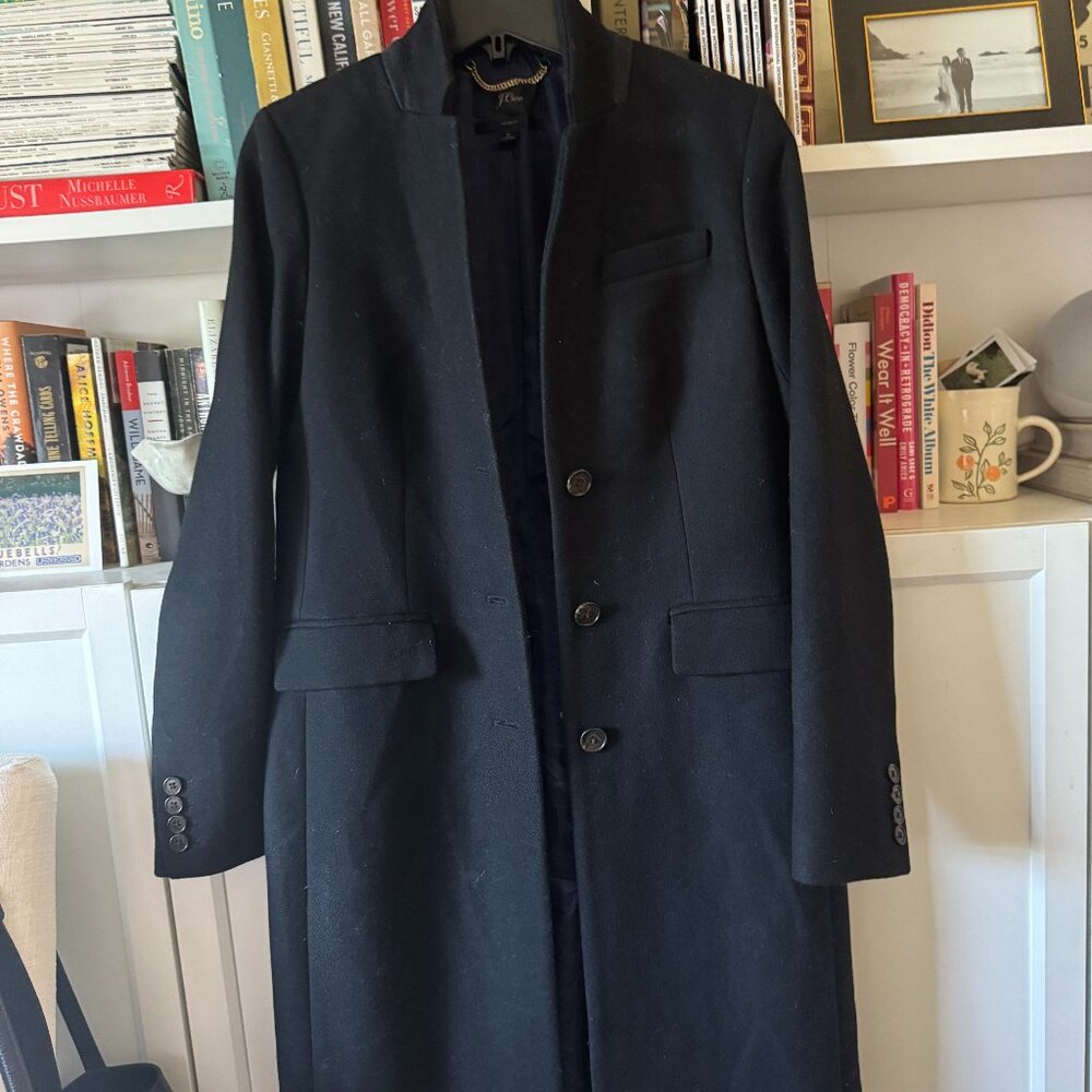 J.Crew Regent Topcoat in Double-Serge Wool, Size 2